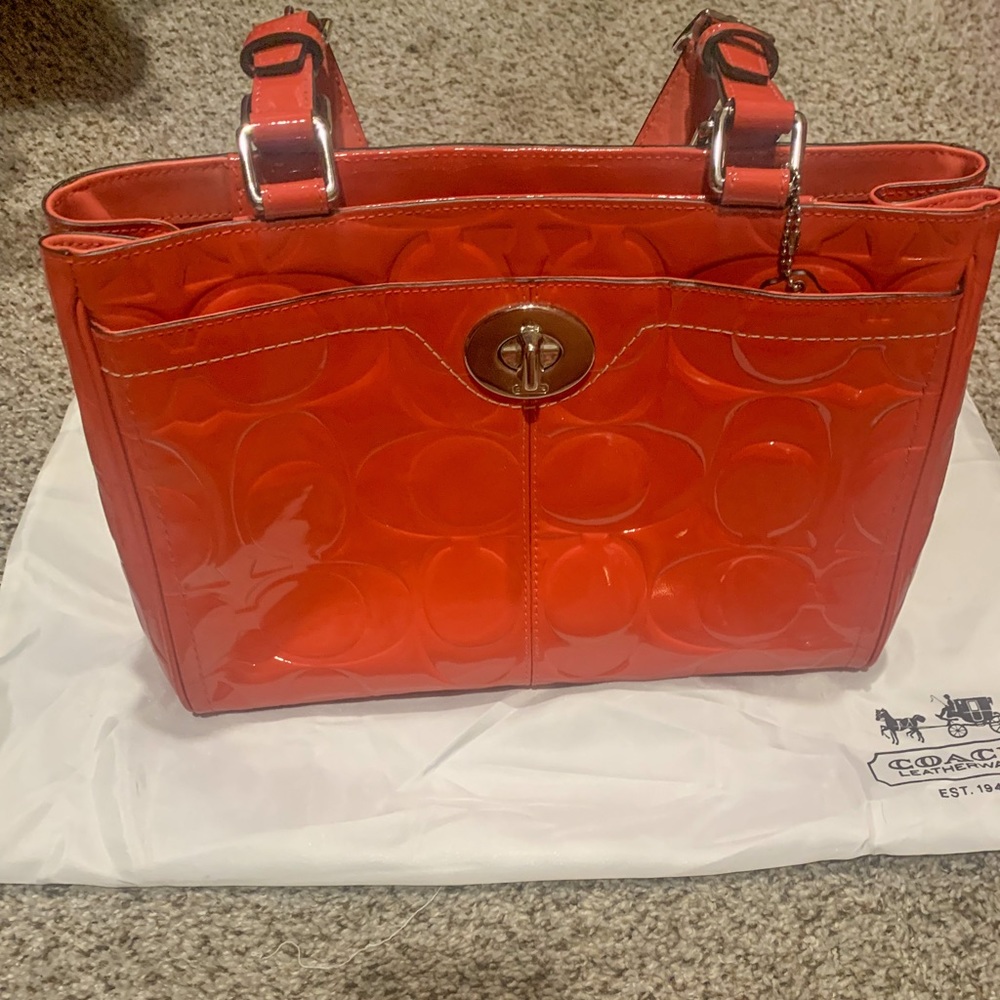 Coach Patent Coral Hampton